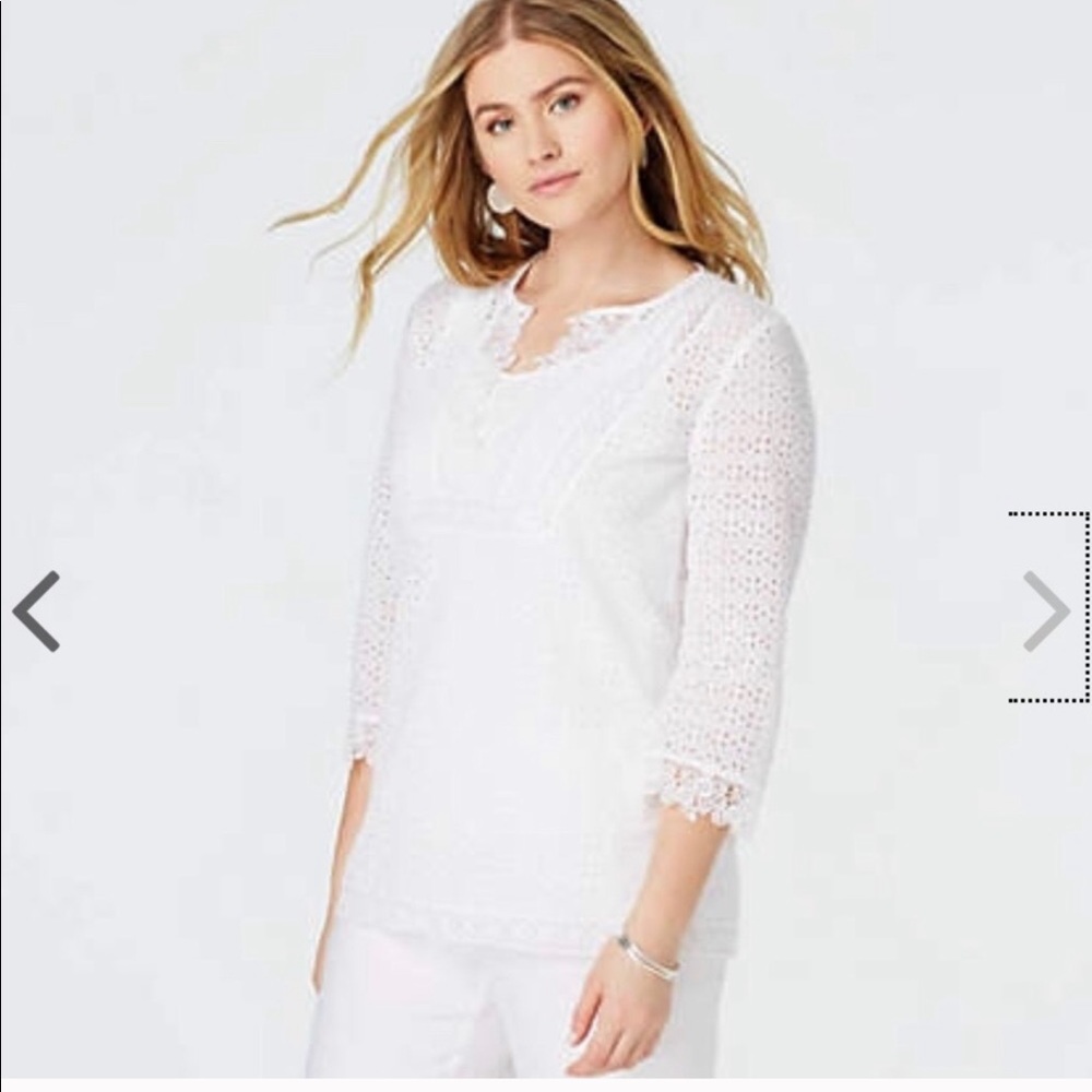 J. Jill Lace Trimmed Eyelet Top New with Tags, Box